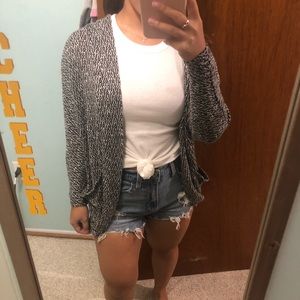 Black and white marled cardigan